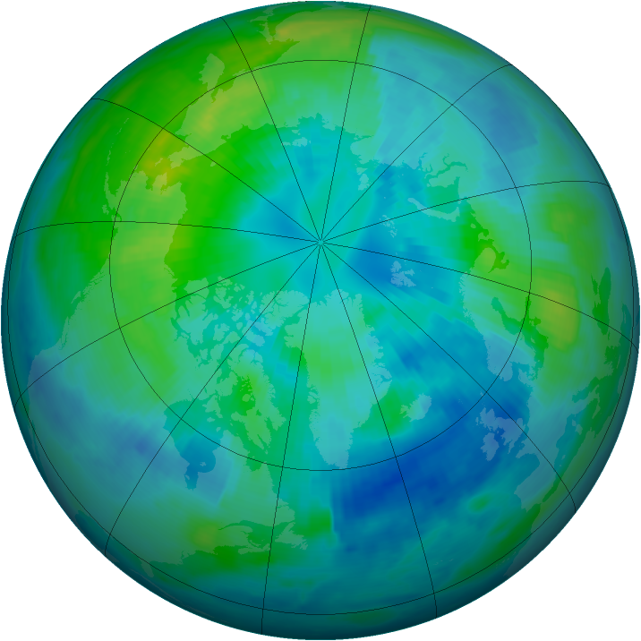 Arctic ozone map for 03 October 1997